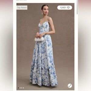 V. Chapman Blue and White Carmen Corset Dress